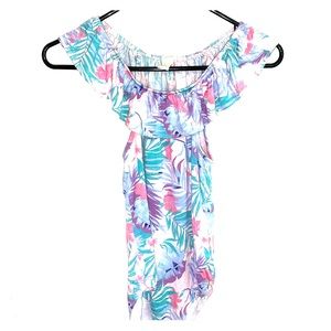 Forever 21 Off the shoulder Tropical Girl Bodysuit